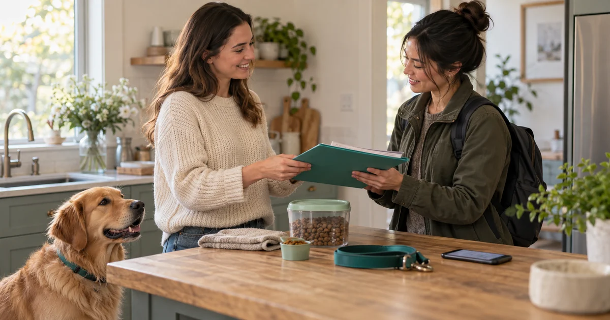 Pet sitter instructions and care handoff